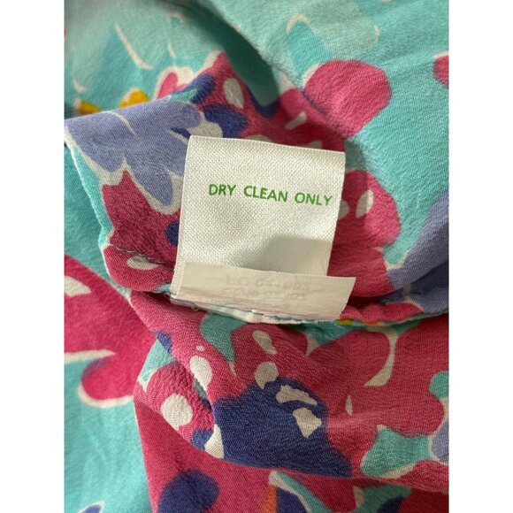 Lilly Pulitzer Womens Silk Elsa Top Trippin Sippin Long Sleeve Blouse Size M - Picture 8 of 8